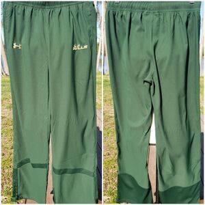 USF Bulls UA Womens Track Pants Size Small, Green, Ankle Zip, Gold Bulls Logo